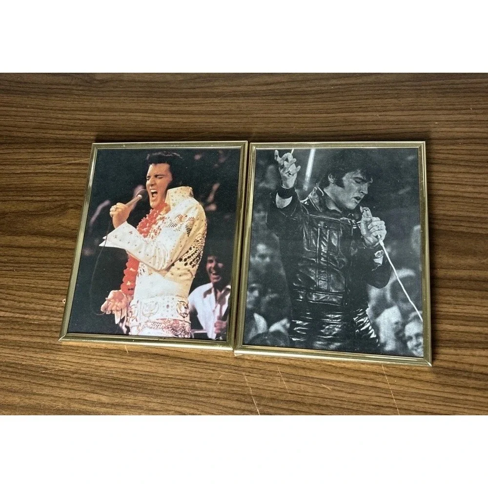 Vintage Elvis Presley Framed Portrait Collection Set Of 2 Music Memorabilia 8x10